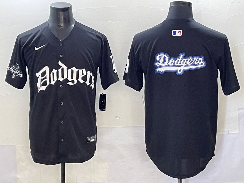 Men 2025 Los Angeles Dodgers Blank Black Seventh generation Joint Name Nike MLB Jersey style 28